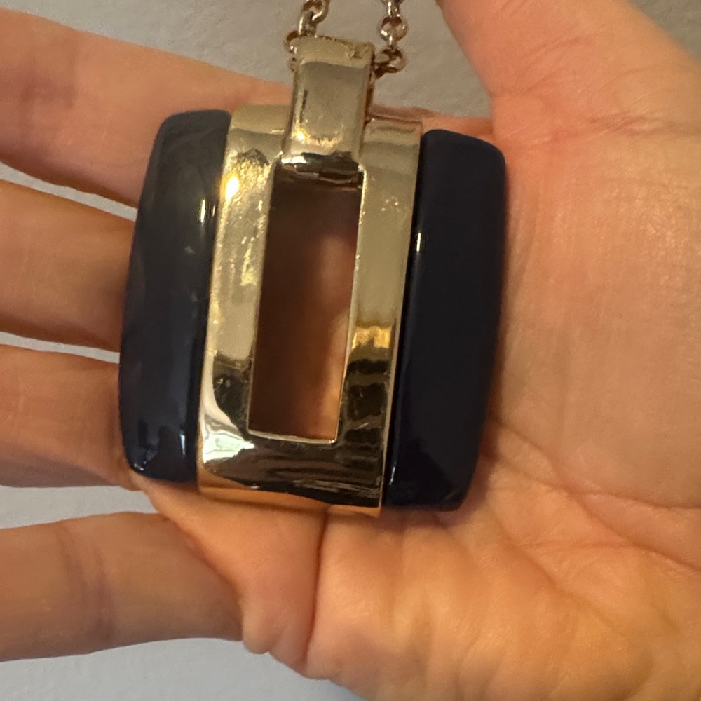 Marc Jacob’s -Chic Gold and Blue Pendant Necklace